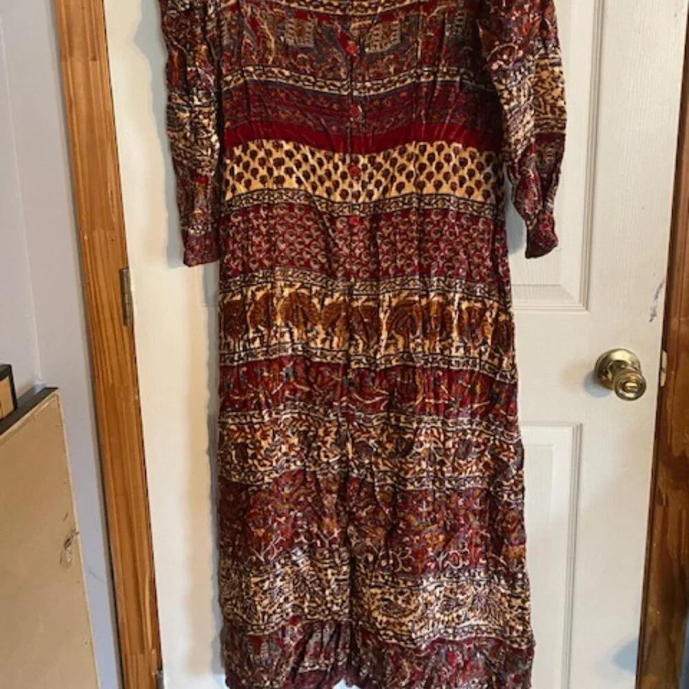 Vintage Classic Imports Dress Velvet Boho Size M - Picture 2 of 6